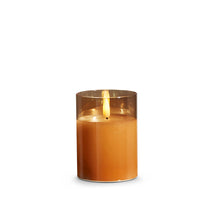 Load image into Gallery viewer, Gold Glass Ivory Pillar Candle
