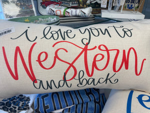 I Love You to Western Pillow