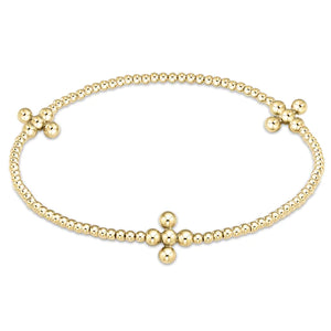 Extend Signature Gold Cross 2.5 Bead Bracelet