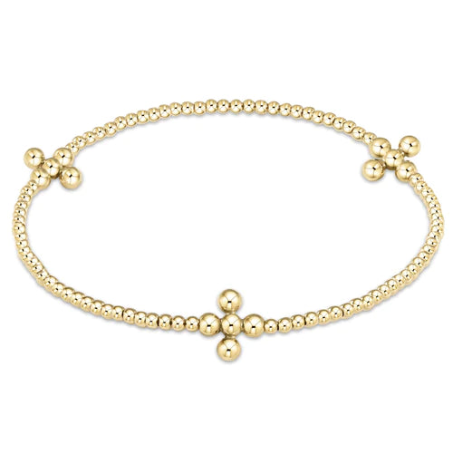 Extend Signature Gold Cross 2.5 Bead Bracelet