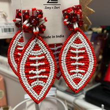Load image into Gallery viewer, Football Beaded Earrings
