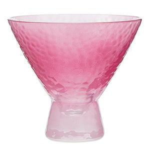 Pink Hammered Martini Glasses