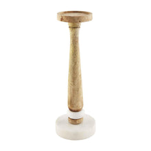 Load image into Gallery viewer, Skinny Marble Wood Candlestick
