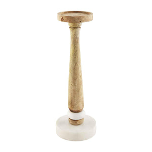 Skinny Marble Wood Candlestick
