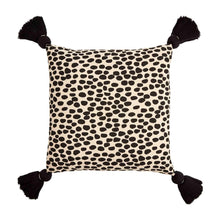Load image into Gallery viewer, Black &amp; Tan Tassel Pillow
