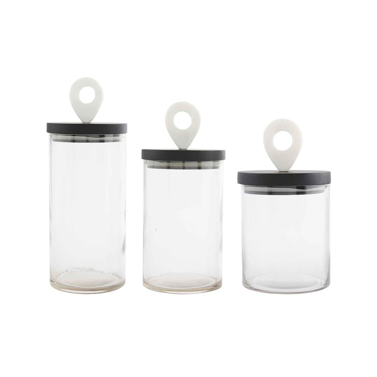 Marble Handle Glass Canister Set