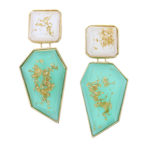 Opague/Mint/Gold Earring
