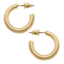 Celia Hoop Earrings Worn Gold