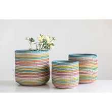 Load image into Gallery viewer, Hand-woven Multicolor Grass Basket
