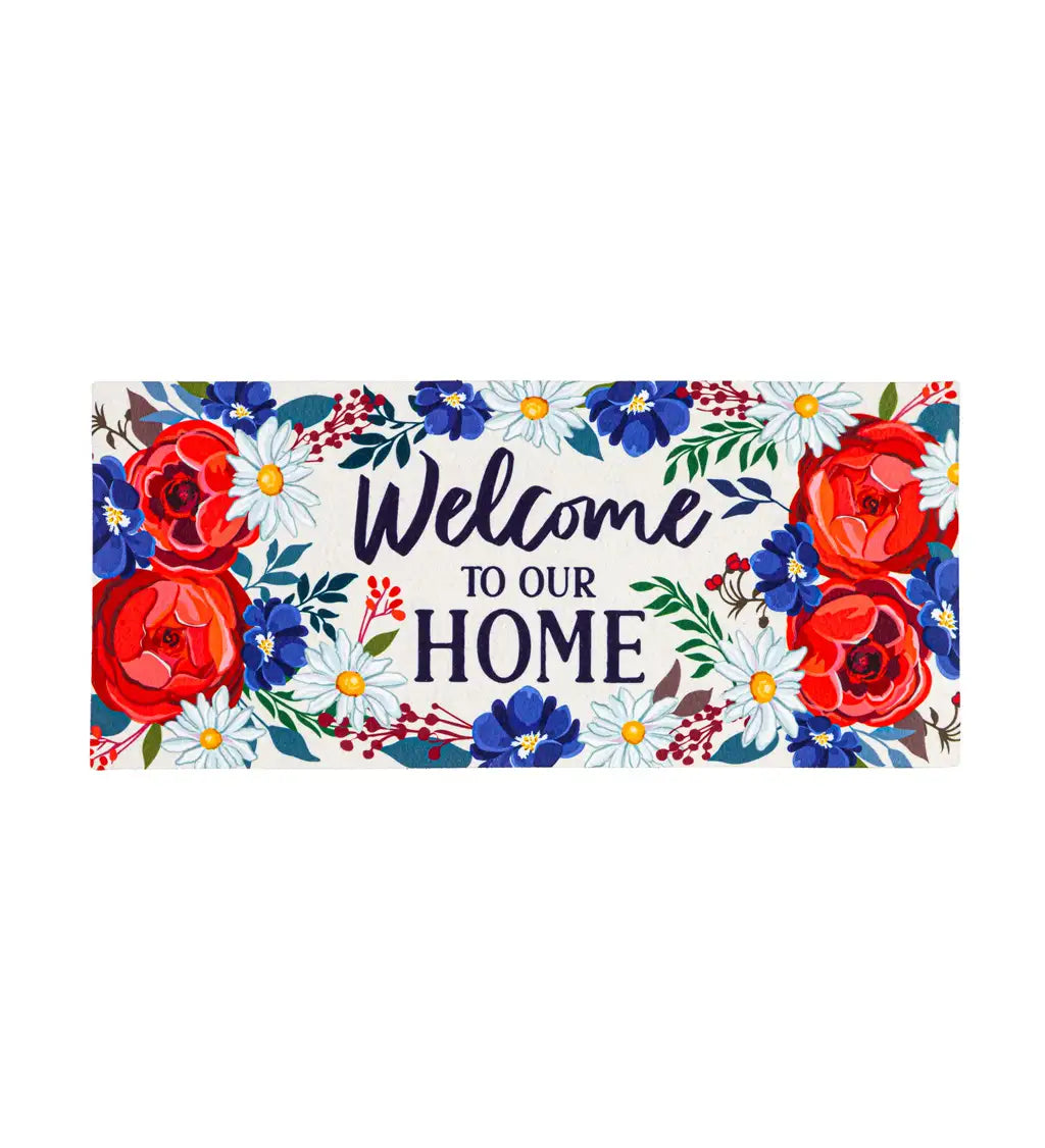Patriotic Welcome to our Home Sass Mat