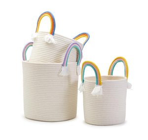 Rainbow Handle Rope Baskets