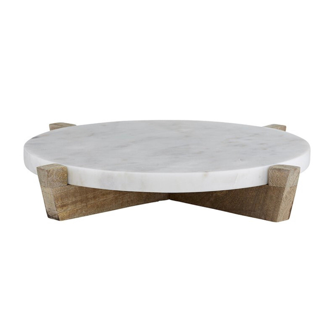 Marble & Natural Wood Stand