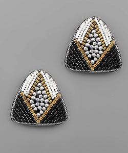 Triangle Multi Bead Earrings