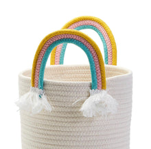 Load image into Gallery viewer, Rainbow Handle Rope Baskets
