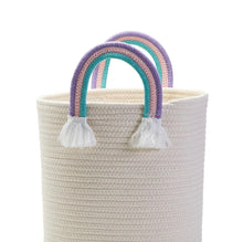 Load image into Gallery viewer, Rainbow Handle Rope Baskets
