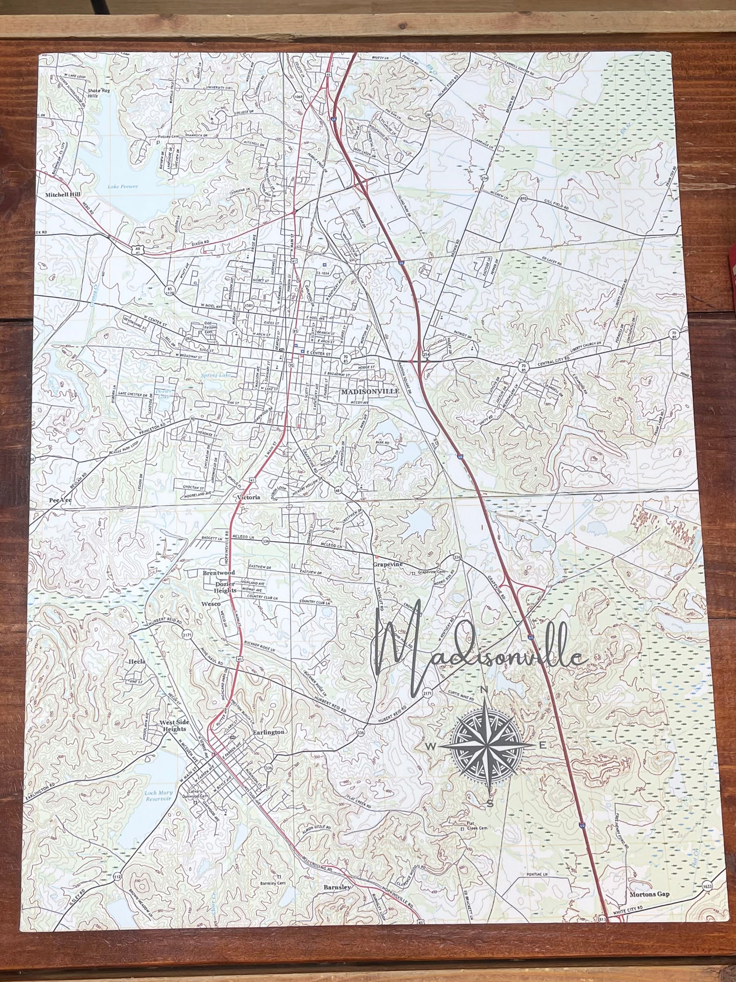 Hometown Map Canvas 18x24