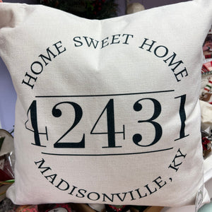 Hometown Zip Code Pillow