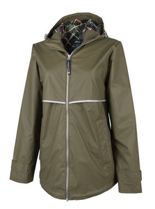 Olive/Plaid Rain-Jacket