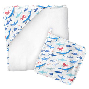Muslin Hooded Towel w/ Washcloth
