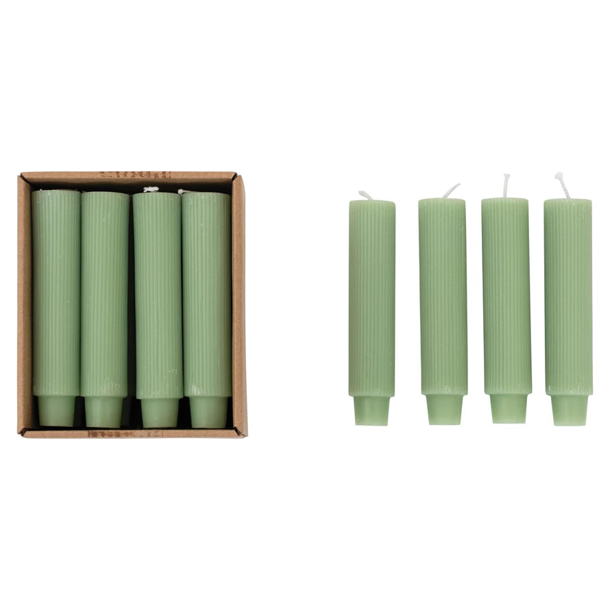 Green Unscented Taper Candle